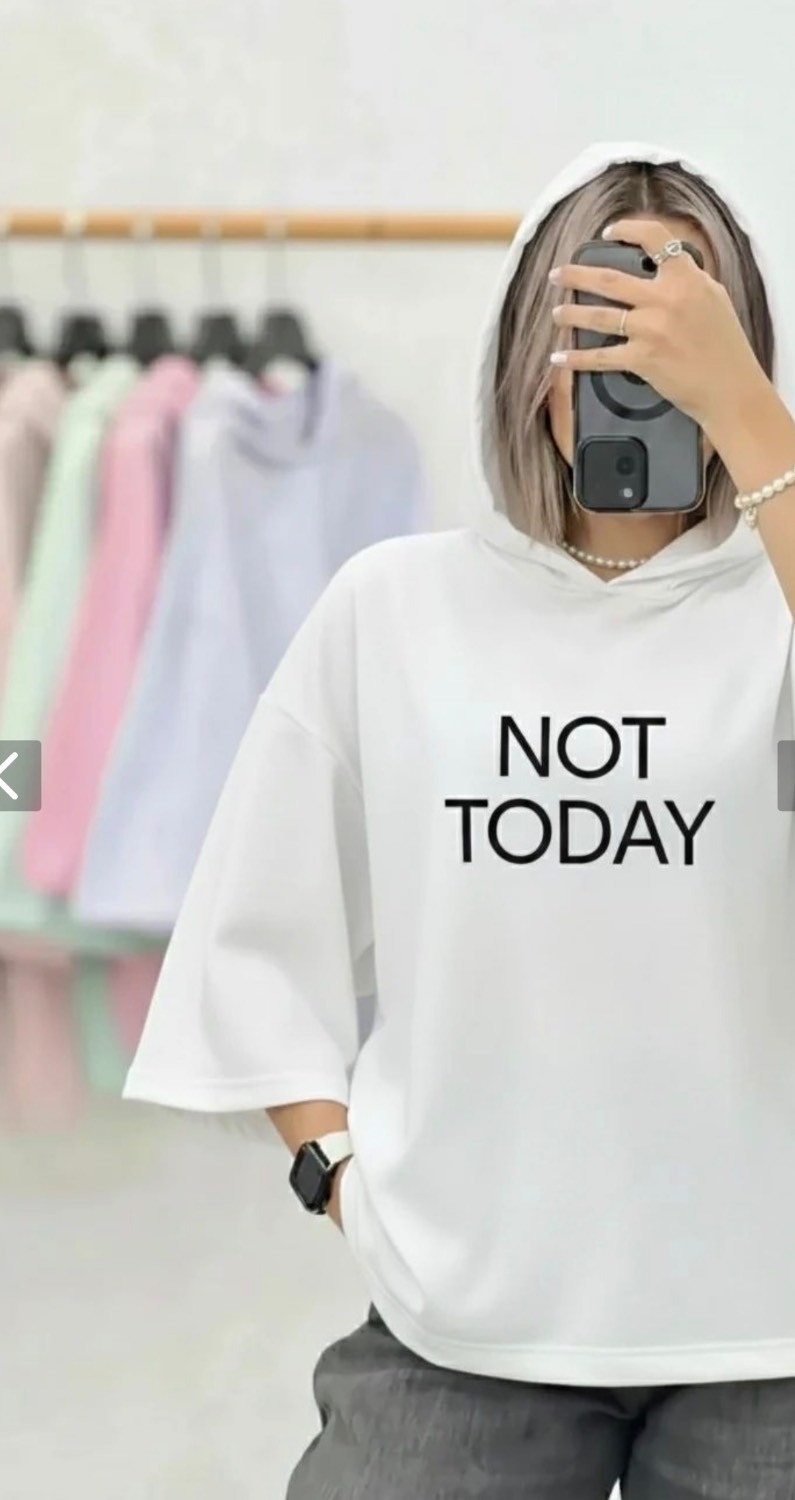 تیشرت کلاهدار not today رنگبندی