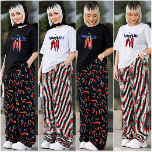 ستpepper ست تیشرت شلوار فلفل مشکی و سفید