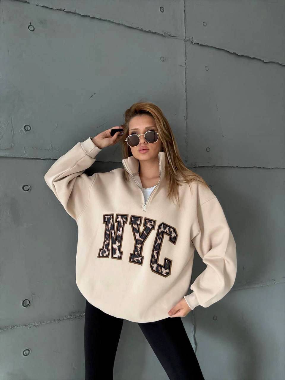 دورس نیم زیپ NYC پلنگی رنگبندی